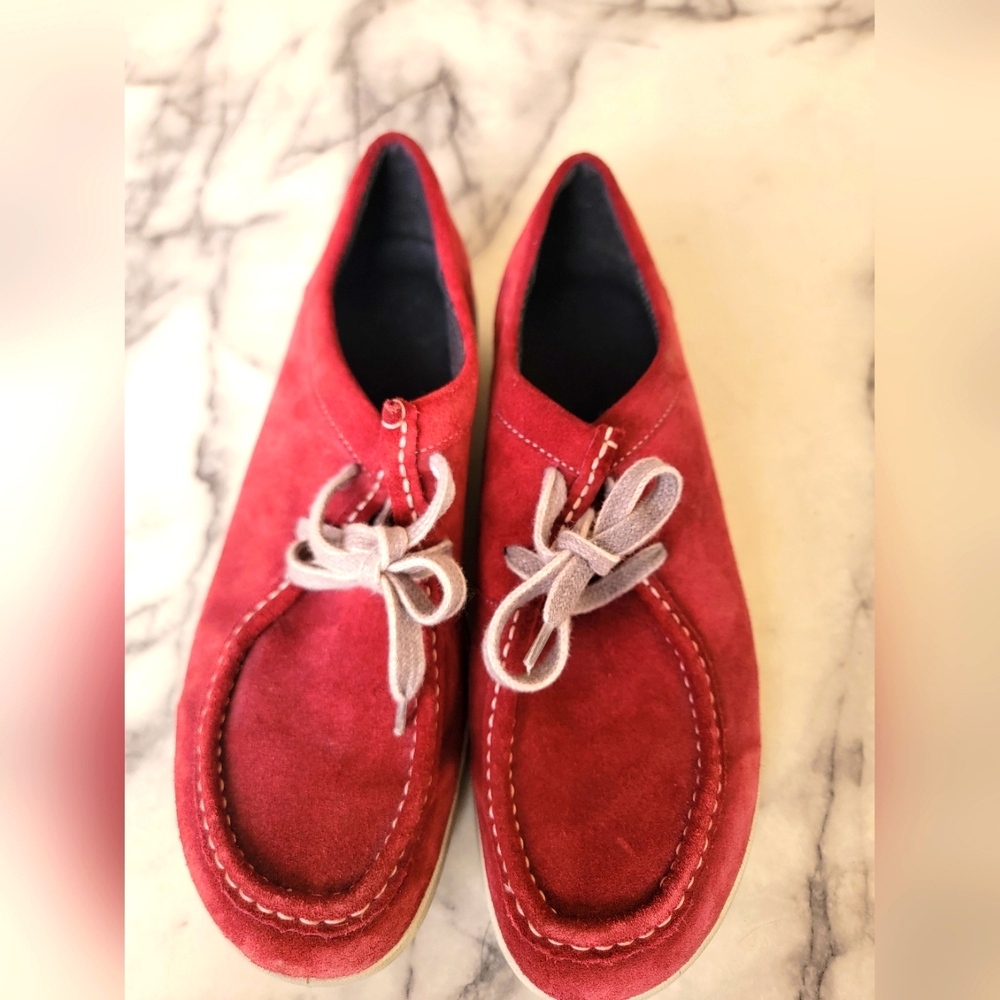 Ara Moccasin Women's Size 9.5 Burgundy Suede Shoes